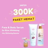 Paket hemat face & body serum + go glow + aha booster tazzi Lotion Soap Kosmetik