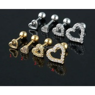 korean Earrings Heart shape 4 Styles-1 Side | H4S (M.S)| studs for men women jewelry-1 Piece