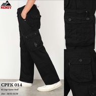 Celana KENDY Cargo Panjang hitam Kantong bobok RIP (Lingkar karet) CPF