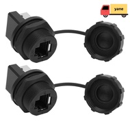 YANE 2PCS RJ45 Adapter, Waterproof RJ45-180° RJ45 Connector, Durable IP67 RJ45 Panel Mount Standard 