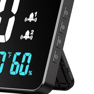 Digital Clock WiFi Clock Extra Large Letters Temperature and Humidity Calendar Week 4-Level Brightne