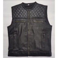 leather vest for riding hand made vest for men