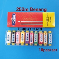 10pcs Mix Color/ 5pcs White & Black Per Box Benang Jahit 250mts Sewing Thread NONA Brand Buatan Mala