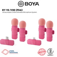 BOYA BY-V2/V20 (Pink)Ultracompact 2.4GHz Wireless Microphone System