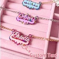 Customised Glitter Name Cute Necklace For Kids Halloween Gift Back To School Winter Gift Ideas Boy G