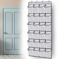 1X 24 Grid Wall-Mounted Sundries Shoe Organiser Fabric Closet Bag Storage Rack Mesh Pocket Clear Han