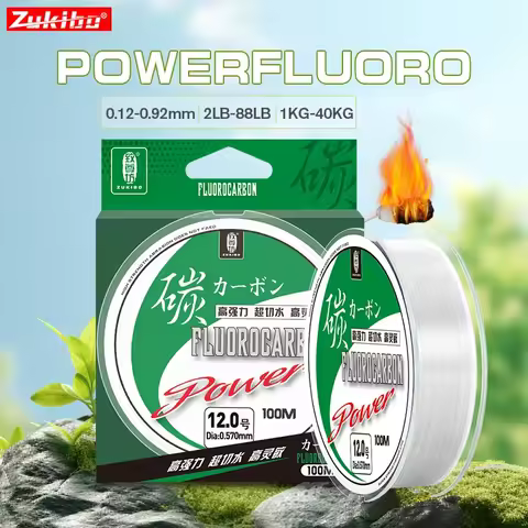 Zukibo Japan Shock Leader Line 100% Pure Fluorocarbon Sink Fishing Lines 100m 50m Carbon Fiber Fishi