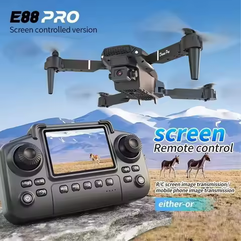 2026 New original E88 Air With Screen-Controlled Lighting Mini Drone 4K Untal 2 Camera Optical Flow 