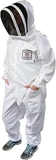 Mann Lake CV210 Nylon Honey Maker Bee Suit with Veil, White, Medium