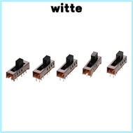 WITTE 5pcs Micro Slide Switch, 10P 2P4T 4 Position Toggle Switch, 5mm Toggle SS-24E01 Vertical Micro