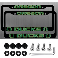 2 Packs Matte Black for Oregon Ducks License Plate Frames -2 Holes License Plate Holder,Universal Al