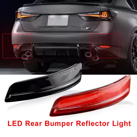 2X LED Rear Bumper Reflector Brake Tail Lights For Lexus ES300h ES350 GS200t GS300 GS350 GS450h F Sp