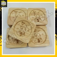 Square Rubber Coaster With Edge And Customer Logo Laser Reusable Stock Is Full