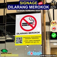 No Smoking Sign Dilarang Merokok 2026 New Signage Acrylic Board Government KKM Standard 40x50cm
