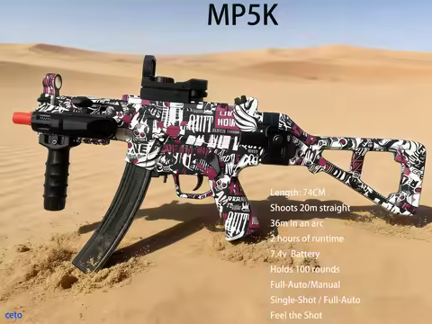 MP5k AEG Auto Electric Gel Blasters Gun -Dynamic Camo Metallic Finish That Changes in Sunlight, High