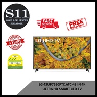 LG 43UP7550PTC.ATC 43 IN 4K ULTRA HD SMART LED TV * FAST DELIVERY* 3 YEARS LG SINGAPORE WARRANTY