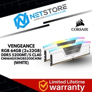CORSAIR VENGEANCE RGB 64GB (2x32GB) DDR5 5200MT/S CL40 - CMH64GX5M2B5200C40W (WHITE)