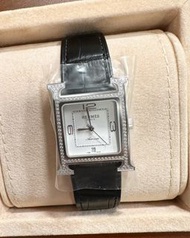 Hermes H Hour MM size 26mm 女裝鱷魚皮帶鑽石手錶Watch