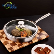 316 Stainless Steel Pan Non-Stick Pan Fried Egg Steak Easy to Clean Uncoated Stainless Steel Pan Wok
