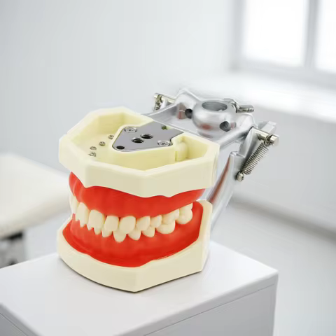 Dental Typodont Model Compatible with Kilgore Nissin 32 Removable Teeth and Simulation Cheek for Den