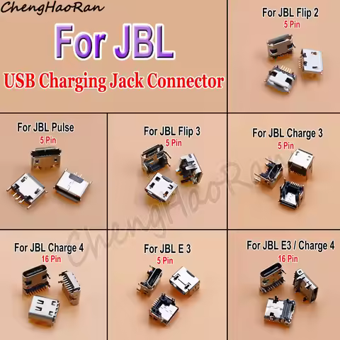 5 Pcs For JBL Flip 2 3 /Charge 3 4 /JBL Pulse /JBL E3 USB Charging Jack Interface Socket Data Port J