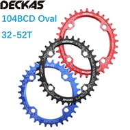 Deckas Oval Chainring 104BCD untuk Shimano MTB Bike Basikal Rantai Cincin 32t 34 36 38 42 46 48 50 5