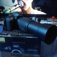 nikon d3300 black lensa vr ii + lensa tele 70-300