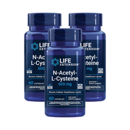Life Extension NAC 600 มก. 60 แคปซูล สนับสนุนระบบภูมิคุ้มกันและทางเดินหายใจ