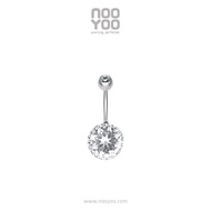 NooYoo จิวสะดือสำหรับผิวแพ้ง่าย Large Crystal Banana Surgical Steel