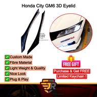 JR Custom Made 3D Eyebrow Eye Cover Eyelid Honda City GM6 Kening Lampu Car Accessories Bodykit Exter