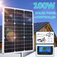 【Dikirim Dari Jakarta】100W Solar Panel Solar Charge Controller LED Display Solar PWM 12V/24V 10A 20A