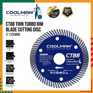 COOLMAN CT88 4" 105MM DIAMOND CUTTING DISC / THIN TURBO RIM BLADE