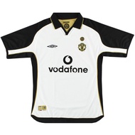 Retro Jersey Manchester United MU Football Centenary Away 2001-02 Vodafone Mu Football Soccer Jersey
