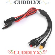 CUDDLYX  Panel Extension Cable, 4 in 1 30A  Wire, Connector MC4 to DC5521 7909 XT60 Female Connector