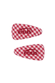 กิ๊บติดผมลายตารางหมากรุก Emis Gingham Check Wide Hairpin 5 สี ของแท้ 100% พร้อมส่ง
