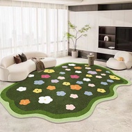 Living Room Carpet Dopamine Thickened Carpet Floor Mat Flower Carpet Floor Mat Lattice Carpet Floor 