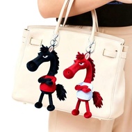 ELLSWORTH Simulation Horse Doll, Cute Soft Plush Dark Horse Keychain, Stuffed Backpack Pendant Chine