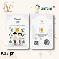 LOGAM MULIA ANTAM HARTADINATA MICRO GOLD 0.25 GRAM WEDDING TRADISIONAL