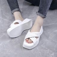 KOREAN FASHION WEDGE SANDALS CRISSCROSS STRAP CLOUD BLISS