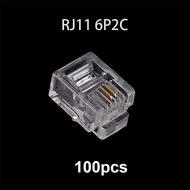20/50/100PCS/lot RJ11 6P2C 6P4C 6P6C Telephone Internet Modular Plug Jack RJ11 Connector RJ-11 Cryst