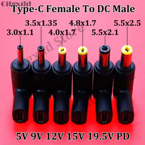 USB Type C PD To 5V 9V 12V 15V 19.5V 3.5*1.35 5.5*2.1 5.5*2.5mm DC Power Supply Cable Adapter Connec