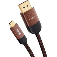 Zeskit X-Tech 80Gbps 16K Bi-Directional Certified USB-C to Displayport 2.1 Cable, DP2.1 DP80 (3ft/1m