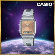 CASIO ANA-DIGI Quartz Watch Vintage Series AQ-230A-7DMQ Unisex Dual Time White Import Model