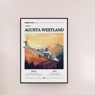 Agusta Westland AW169 Poster - Italian Helicopter Poster, Multi-role Twin-engine Helicopter, Militar