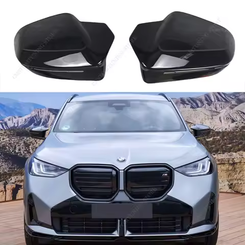 For BMW G45 X3 20 20d 30e 2024+ 2025 2026 2Pcs M Style Gloss Black Car Rear View Mirror Cover Caps T