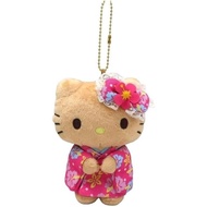 Hello Kitty Tanned Kimono Mascot Plush Keychain Pink Sanrio Direct From Japan