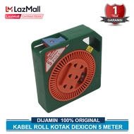 Kabel Roll Listrik 5 Meter DEXTA By DEXICON Model Kotak Stop Kontak Listrik 3 Lubang Colokan