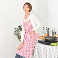 Exported to Japan Apron Home Anti-Fouling Apron Japanese Style Plaid Painting Cotton Halter Neck Baking Washed Cotton Apron