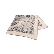 愛馬仕 Carre Geant 140 JUNGLE LOVE 絲巾披肩/圍巾/圍巾，真絲羊絨材質，米色/黑色