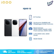 IQOO 12 16GB+512GB | 120W |  6.7 inches with LTPO AMOLED | Android 14 | Fun Touch 14 | Snapdragon 8 